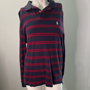 polo Ralph Lauren Custom Fit Striped Quarter Button collared casual shirt Mens M